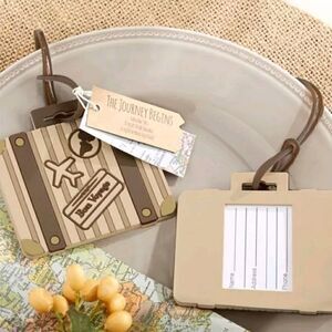 Kate Aspen Let the Journey Begin Vintage Tag Luggage Travel NWT